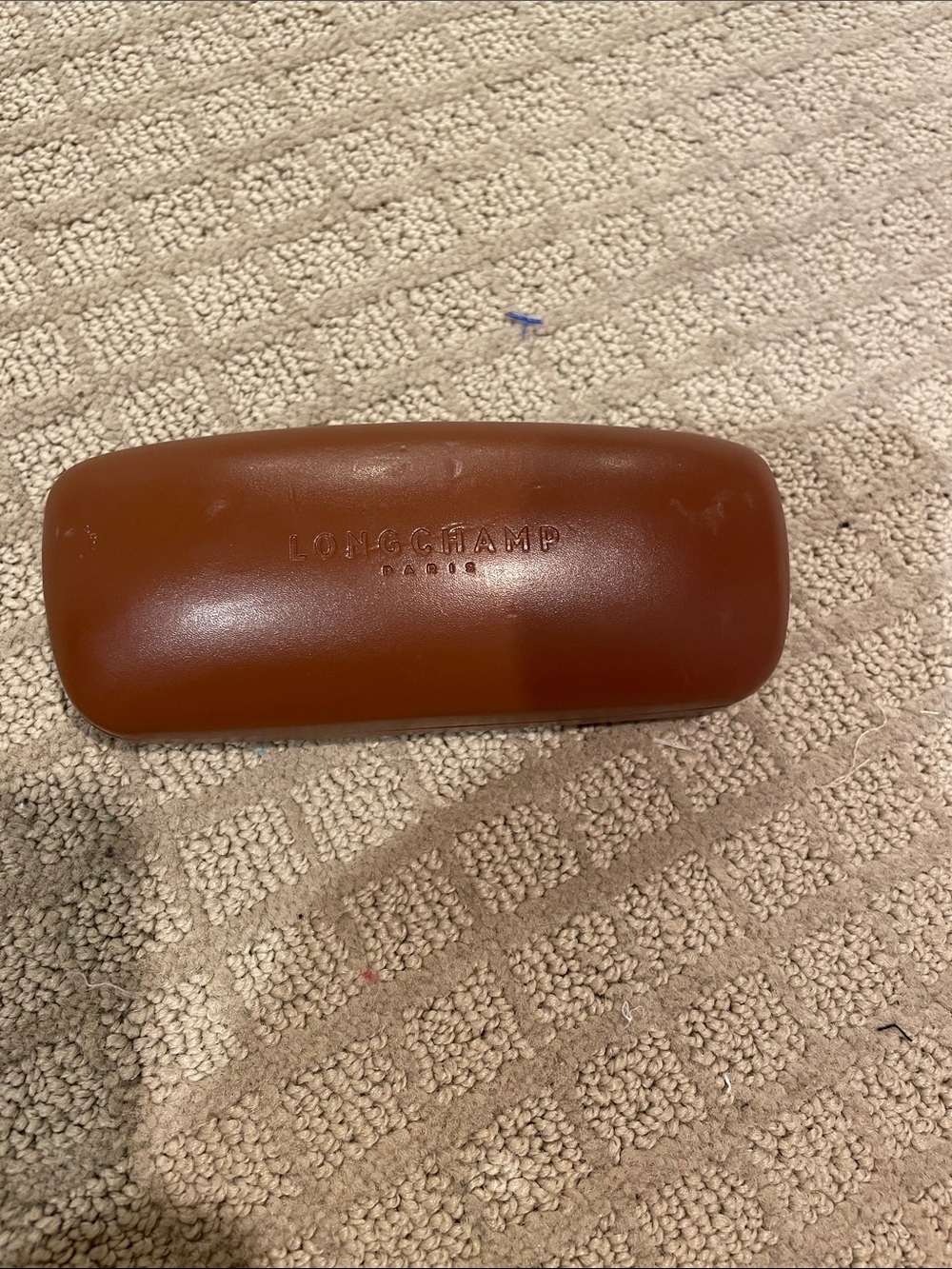Longchamp Cognac Brown Leather Sunglass Case